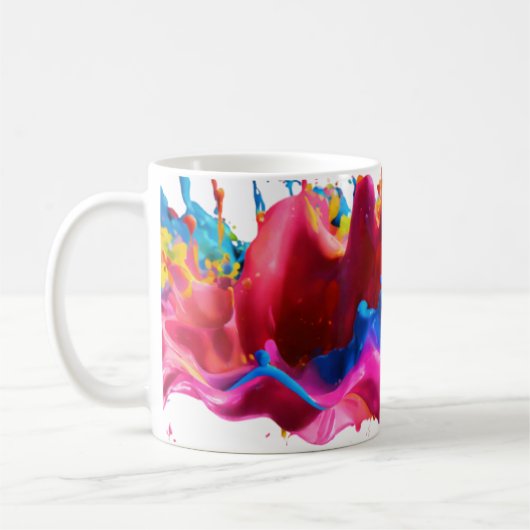 Abstrakter Farbdruck 11 oz Tasse (Links)