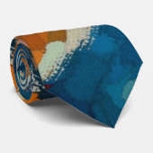 Abstrakter Farbdruck Krawatte (Gerollt)