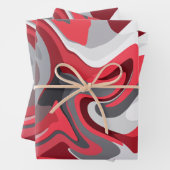 Abstrakter Farbdurchsatz in Rot, Weiß und Grau Geschenkpapier Set (Beispiel)