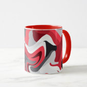 Abstrakter Farbdurchsatz in Rot, Weiß und Grau Tasse (VorderseiteRechts)
