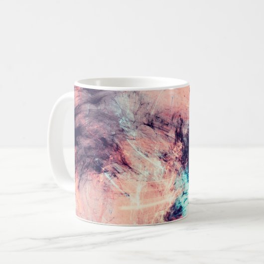 Abstrakter farbdynamischer Hintergrund mit Lichtri Kaffeetasse (Vorderseite Links)