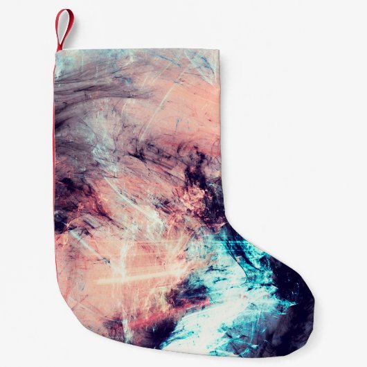 Abstrakter farbdynamischer Hintergrund mit Lichtri Kleiner Weihnachtsstrumpf (Vorderseite)