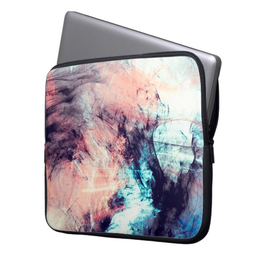 Abstrakter farbdynamischer Hintergrund mit Lichtri Laptopschutzhülle (Vorderseite Links)
