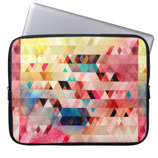 Abstrakter, farbenfroher Aquarellhintergrund Laptopschutzhülle (Vorderseite)