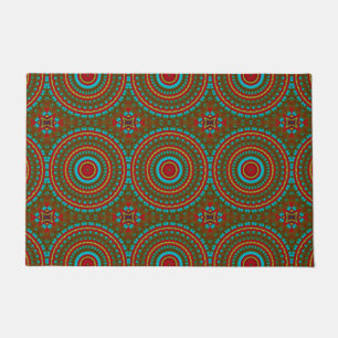 Abstrakter farbenfroher Hippie Cool Boho Pattern T Fußmatte