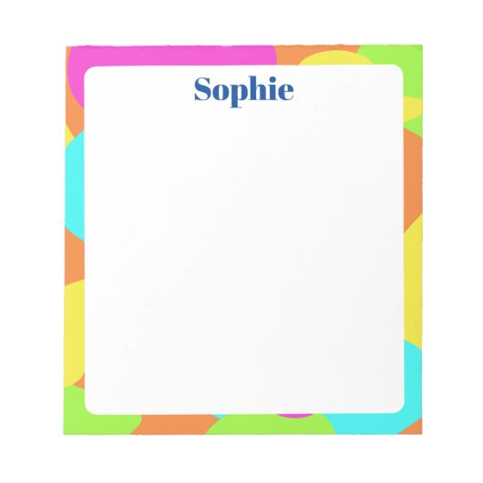 Abstrakter, farbenfroher moderner individuelle Nam Notizblock (Vorderseite)