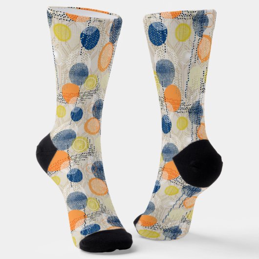 Abstrakter farbenfroher Tupfen Socken (Gewinkelt)