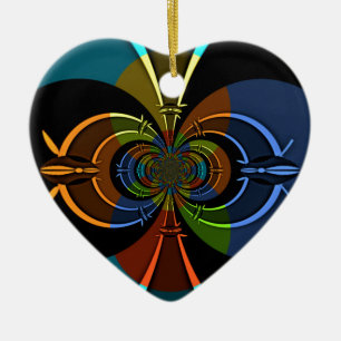 Abstrakter Farbexplosions-Kunstdruck Keramik Ornament