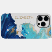 Abstrakter Farbfluss Alkohol Tinte Ozeanwellen kun Case-Mate iPhone Hülle (Rückseite (Horizontal))