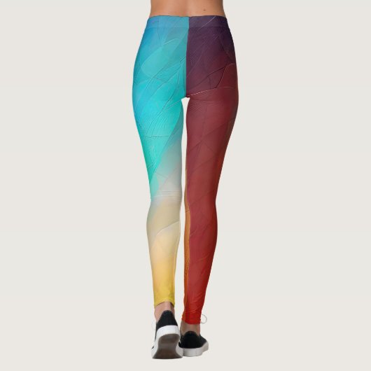 Abstrakter Farbfluss in Formen Leggings (Rückseite)