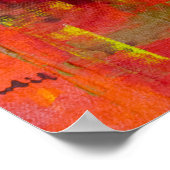 Abstrakter Farbhintergrund mit weißen Blume Poster (Ecke)