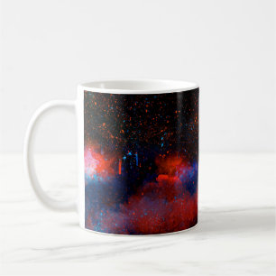 Abstrakter farbiger Aquarellhintergrund, Kaffeetasse