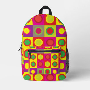 Abstrakter, farbiger Circle Square Nahtloses Muste Bedruckter Rucksack