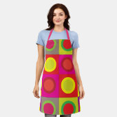 Abstrakter, farbiger Circle Square Nahtloses Muste Schürze (Getragen)
