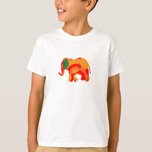 Abstrakter, farbiger geometrischer Elefant T-Shirt (Vorderseite)