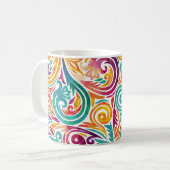 Abstrakter farbiger Hintergrund. Illustrationskarn Kaffeetasse (Vorderseite Links)