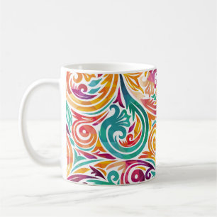 Abstrakter farbiger Hintergrund. Illustrationskarn Kaffeetasse