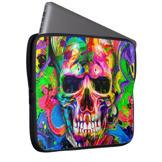 abstrakter farbiger Hintergrund mit farbenfroher S Laptopschutzhülle (Vorne Rechts)