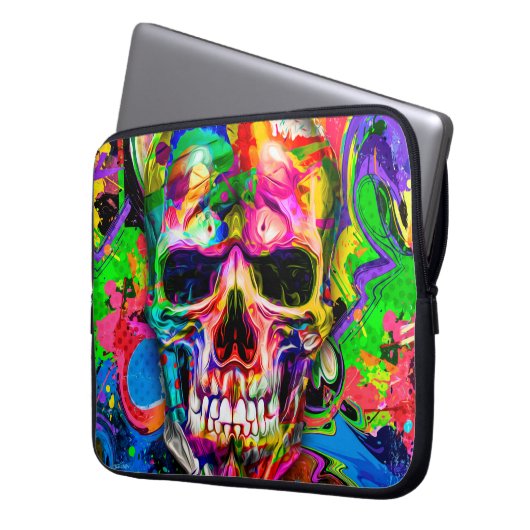 abstrakter farbiger Hintergrund mit farbenfroher S Laptopschutzhülle (Vorderseite Links)