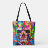 abstrakter farbiger Hintergrund mit farbenfroher S Tasche (Rückseite)