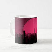 Abstrakter farbiger Hintergrund. Schönes Mondlicht Kaffeetasse (Vorderseite Links)