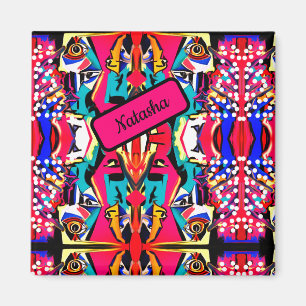 Abstrakter farbiger Schlag der Liebe Magnet