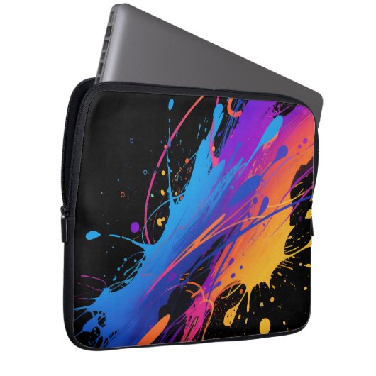 Abstrakter farbiger Spritzer Hintergrund Laptopschutzhülle (Vorne Rechts)