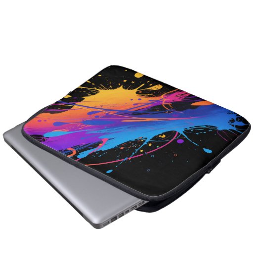 Abstrakter farbiger Spritzer Hintergrund Laptopschutzhülle (Vorne Knopf)