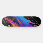 Abstrakter farbiger Spritzer Hintergrund Skateboard (Horizontal)