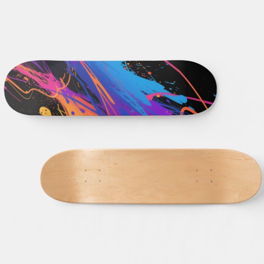 Abstrakter farbiger Spritzer Hintergrund Skateboard (Horizontal)