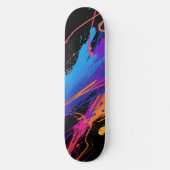 Abstrakter farbiger Spritzer Hintergrund Skateboard (Vorderseite)
