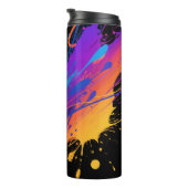 Abstrakter farbiger Spritzer Hintergrund Thermosbecher (Nach rechts gedreht)