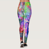 Abstrakter farbiger Spritzer Paint Rainbow Leggings (Rückseite)