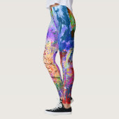 Abstrakter farbiger Spritzer Paint Rainbow Leggings (Links)