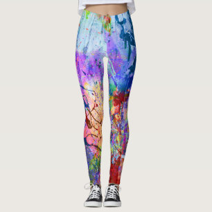 Abstrakter farbiger Spritzer Paint Rainbow Leggings
