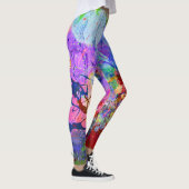 Abstrakter farbiger Spritzer Paint Rainbow Leggings (Rechts)
