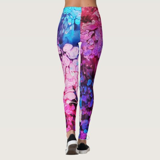 Abstrakter farbiger Spritzer Paint Rainbow Version Leggings (Rückseite)