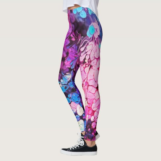 Abstrakter farbiger Spritzer Paint Rainbow Version Leggings (Links)