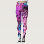 Abstrakter farbiger Spritzer Paint Rainbow Version Leggings (Vorderseite)