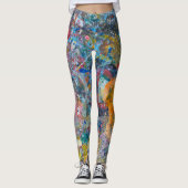 Abstrakter farbiger Spritzer Paint Rainbow Version Leggings (Vorderseite)