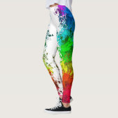 Abstrakter farbiger Spritzer Paint Rainbow Version Leggings (Links)