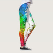 Abstrakter farbiger Spritzer Paint Rainbow Version Leggings (Rechts)