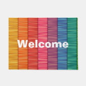 Abstrakter, farbiger Streifen Fußmatte (Vorderseite)