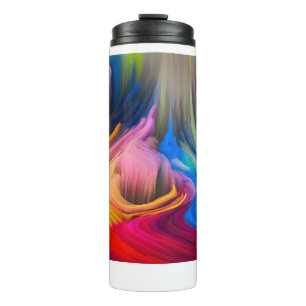 Abstrakter, farbiger Swirl Thermosbecher