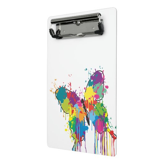 Abstrakter farbiger Tropfen Paint Butterfly Mini Klemmbrett (Gewinkelt2)