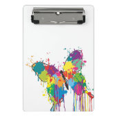 Abstrakter farbiger Tropfen Paint Butterfly Mini Klemmbrett (Vorderseite)