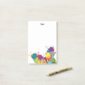 Abstrakter farbiger Tropfen Paint Butterfly Post-it Klebezettel (Auf Schreibtisch)