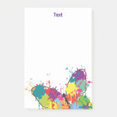 Abstrakter farbiger Tropfen Paint Butterfly Post-it Klebezettel (Vorderseite)