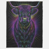 Abstrakter farbiger Zeichn einer Hochlandkuh Fleecedecke (Vorderseite)