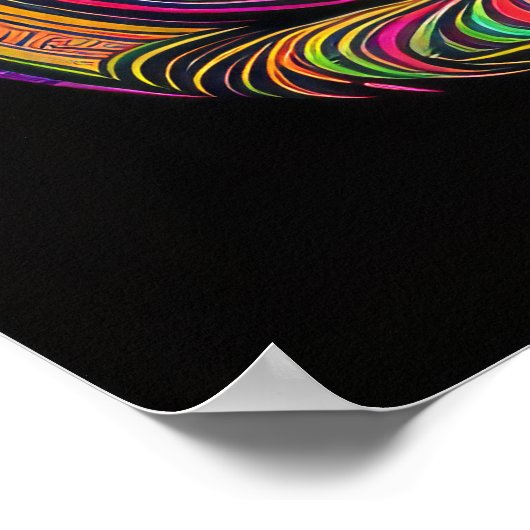 Abstrakter farbiger Zeichn einer Katze 2:3 Poster (Ecke)